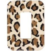 Colgante - Dije - Colgante acrílico ahuecado rectángulo 40x30 mm - Marrón guepardo - Negro x1 Colgante acrílico ahuecado rectángulo 40x30 mm - Marrón guepardo - Negro x1