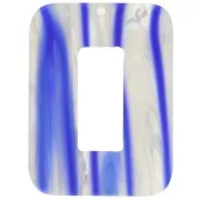 Blanco - Pendentif rectangle évidé en acétate 40x30 mm - Rayé - Bleu foncé - Blanc nacré Pendentif rectangle évidé en acétate 40x30 mm - Rayé - Bleu foncé - Blanc nacré