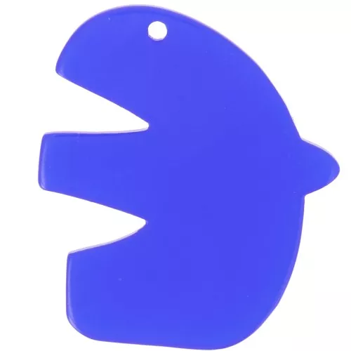 Colgante acrílico transparente pájaro 30x26 mm - Azul Real x1