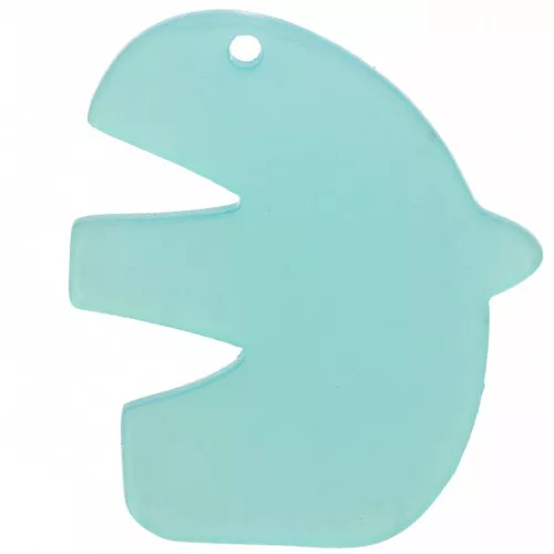 Colgante acrílico transparente pájaro 30x26 mm - Verde agua x1