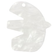 Colgante acrílico pájaro 30x26 mm - Blanco nacarado x1|raw }}
