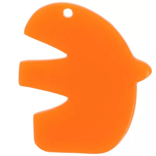 Colgante pájaro acetato translúcido 30x26 mm - Naranja x1