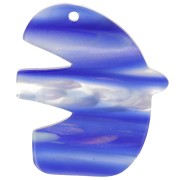 Colgante de acetato Pájaro 30x26 mm - Rayado - Azul oscuro - Blanco nacarado x1|raw }}