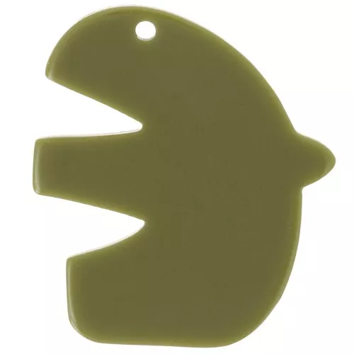 Colgante acrílico pájaro 30x26 mm - Caqui x1