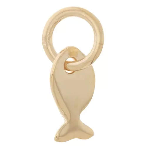 Dije de pez pequeño 7,5x4 mm con anilla cerrada - chapado en oro de 3 micras x1