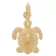 Dije de tortuga 13x9 mm con anilla cerrada - chapado en oro de 3 micras x1