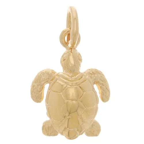 Dije de tortuga 13x9 mm con anilla cerrada - chapado en oro de 3 micras x1