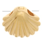 Cuenta de concha 7x8 mm - 3 micras baño de oro x1|raw }}