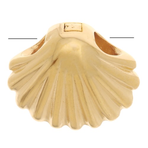 Cuenta de concha 7x8 mm - 3 micras baño de oro x1