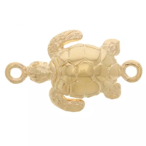 Entrepieza abombada de tortuga 15x9 mm - chapada en oro de 3 micras x1