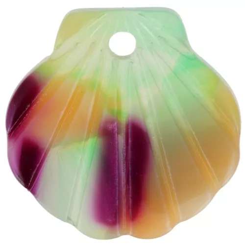 Colgante Concha Acetato 16 mm - Concha Tortuga - Salmón - Morado x1