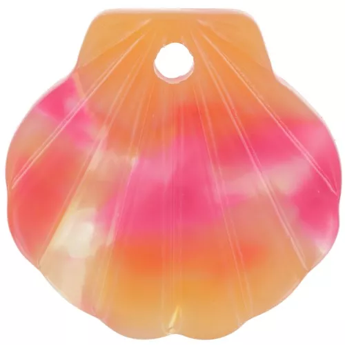 Colgante Concha Acetato 16 mm - Concha Tortuga - Rojo - Naranja x1