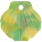 Colgante de concha de acetato de 16 mm - Concha de tortuga - Verde - Amarillo x1