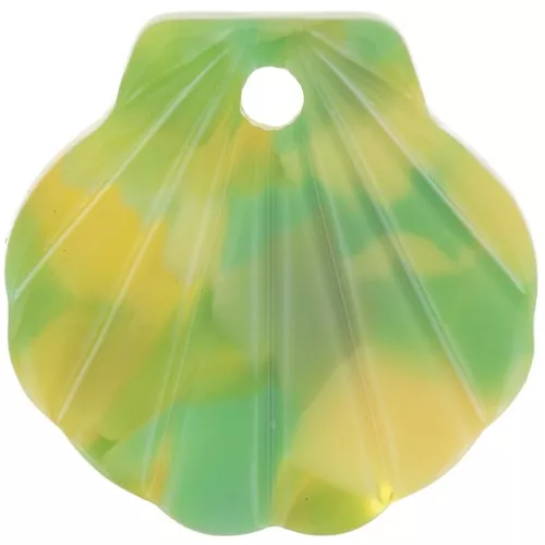 Colgante de concha de acetato de 16 mm - Concha de tortuga - Verde - Amarillo x1