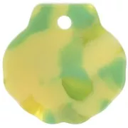 Colgante de concha de acetato de 16 mm - Concha de tortuga - Verde - Amarillo x1