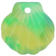 Verde - Pendentif coquillage en acétate 16 mm - Ecaille de tortue - Vert foncé - Vert x1 Pendentif coquillage en acétate 16 mm - Ecaille de tortue - Vert foncé - Vert x1