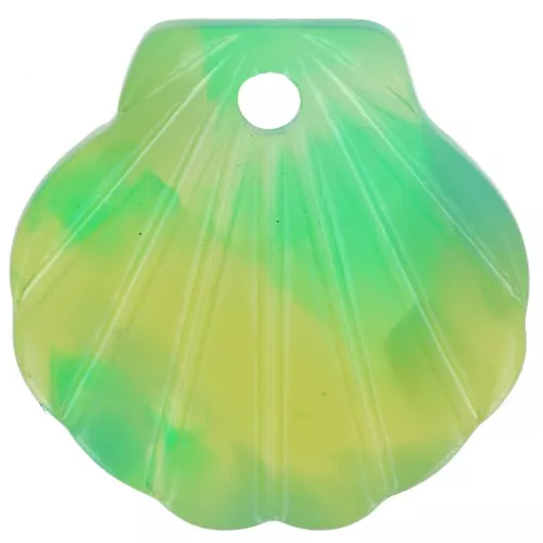 Colgante de concha de acetato de 16 mm - Concha de tortuga - Verde oscuro - Verde x1