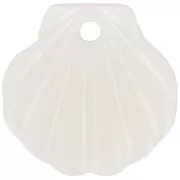 Colgante de concha de acetato 16 mm - Beige jaspeado - Marfil x1