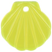 Colgante de concha de acetato de 16 mm - Amarillo fluorescente x1