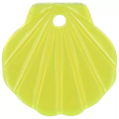 Colgante de concha de acetato de 16 mm - Amarillo fluorescente x1