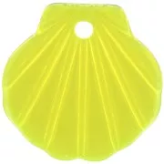 Colgante de concha de acetato de 16 mm - Amarillo fluorescente x1