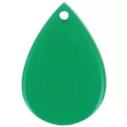 Colgante en forma de gota de 22 x 15 mm de acetato transparente - Verde oscuro x1