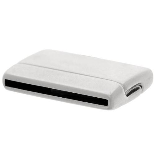 Cierre magnético 33x22 mm para cordón plano 30 mm plateado antiguo x1