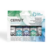 Juego de Tinta de Alcohol Cernit - Colores fríos, blanco y diluyente x5|raw }}