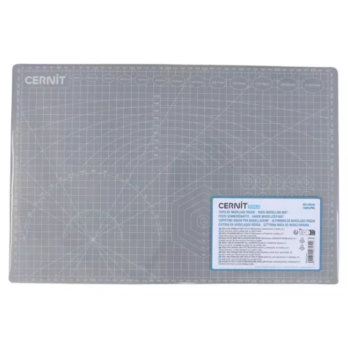 Cernit esterilla rígida para modelar arcilla polimérica 30x45 cm - Gris x1