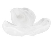 Colgante Flor de Acetato 23,5 mm - Blanco jaspeado - Transparente x1