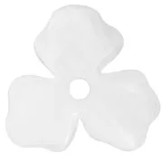 Colgante Flor de acetato 23,5 mm - Blanco jaspeado - Transparente x1