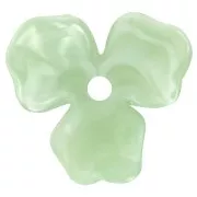 Colgante Flor de acetato 23,5 mm - Liquen jaspeado - Blanco x1