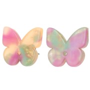 Pendientes Mariposa de Acetato 16x19.5 mm - Carey - Salmón x2