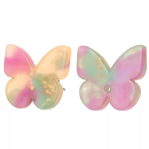 Pendientes Mariposa de Acetato 16x19.5 mm - Carey - Salmón x2