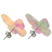 Pendientes Mariposa de Acetato 16x19.5 mm - Carey - Salmón x2