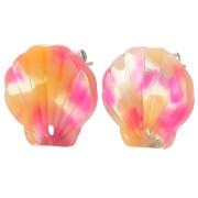 Pendientes de concha de acetato de 16 mm - Concha de tortuga - Rojo x2