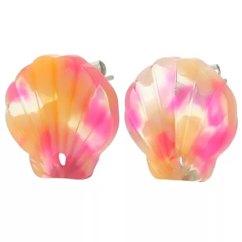 Pendientes de concha de acetato de 16 mm - Concha de tortuga - Rojo x2