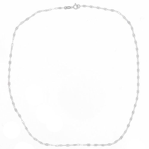 Collar de fantasía de malla rectangular alternada 2,35 mm - Plata 925 x42cm