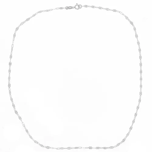 Collar de fantasía de malla rectangular alternada 2,35 mm - Plata 925 x42cm