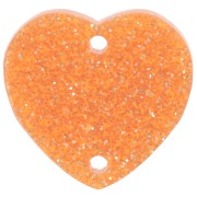 Entrepieza corazón acrílico 15x16,5 mm - Purpurina naranja x1|raw }}