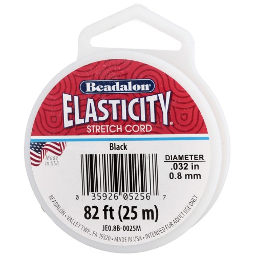 Elasticidad 0,8 mm - Negro x25m