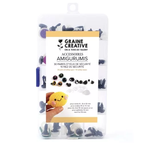 Set de 30 pares de ojos y 10 narices de seguridad para peluches y amigurumi