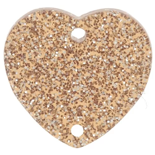 Entrepieza corazón acrílico 15x16,5 mm - Brillo bronce x1