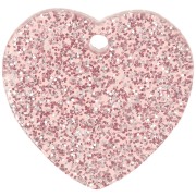 Lentejuela corazón acrílico 15x16,5 mm - Brillo rosa viejo x1