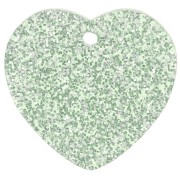 Lentejuela acrílica corazón 15x16,5 mm - purpurina verde musgo x1
