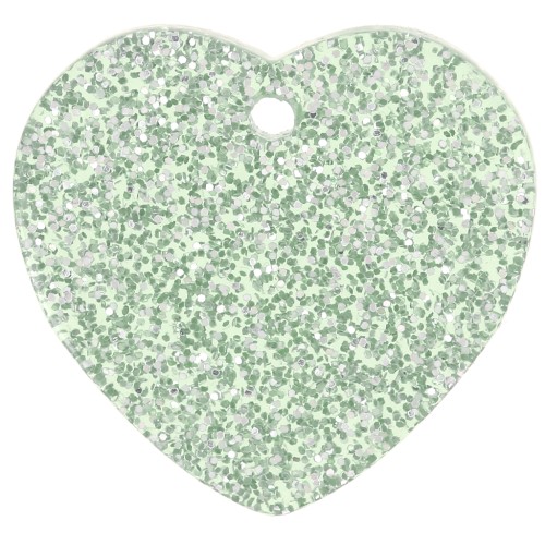 Lentejuela acrílica corazón 15x16,5 mm - purpurina verde musgo x1