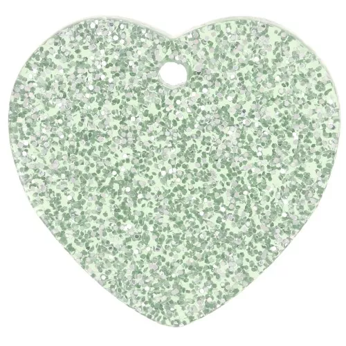 Lentejuela acrílica corazón 15x16,5 mm - purpurina verde musgo x1