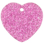 Lentejuela corazón acrílico 15x16,5 mm - Purpurina rosa x1|raw }}