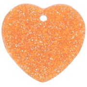 Lentejuela corazón acrílico 15x16,5 mm - Purpurina naranja x1|raw }}