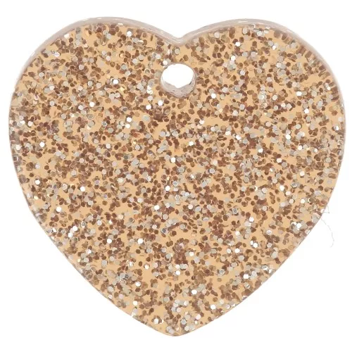 Lentejuela corazón acrílico 15x16,5 mm - Brillo bronce x1